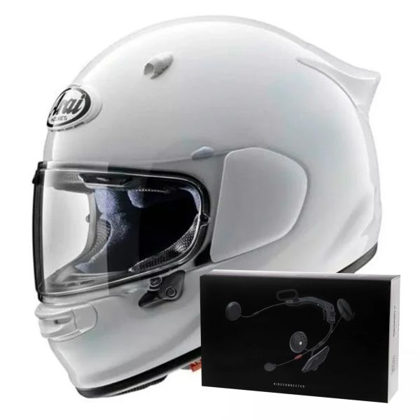 Integrale Arai Quantic Diamond White + Kit bluetooth ACS10