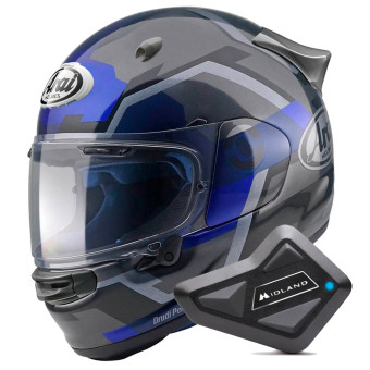 Integrale Arai Quantic Face Blue + Kit Bluetooth BT Mini