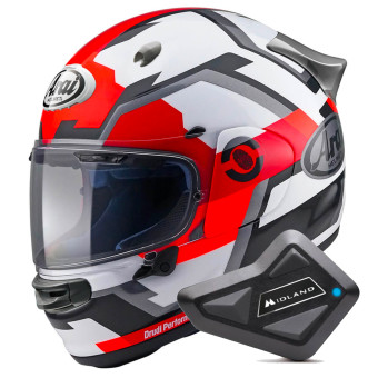Integrale Arai Quantic Face Red + Kit Bluetooth BT Mini