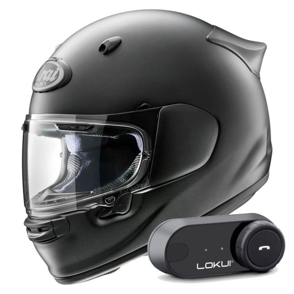 Integrale Arai Quantic Frost Black + Kit Bluetooth Lokui K30