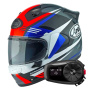 Casque Integrale Arai Quantic Mark Red Blue Black + Kit Bluetooth 5S Solo