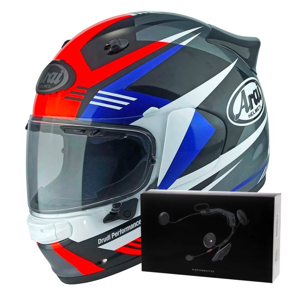 Integrale Arai Quantic Mark Red Blue Black + Kit bluetooth ACS10 Integrale Arai Quantic Mark Red Blue Black + Kit bluetooth ACS10