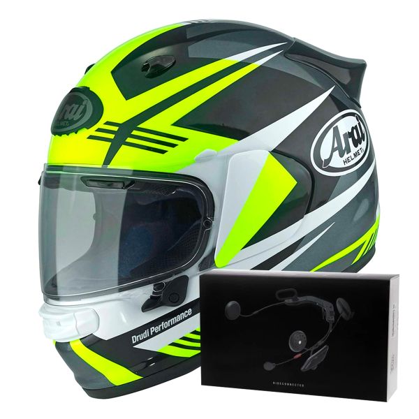 Integrale Arai Quantic Mark Yellow White Black + Kit bluetooth ACS10 Integrale Arai Quantic Mark Yellow White Black + Kit bluetooth ACS10
