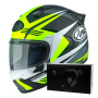 Casque Integrale Arai Quantic Mark Yellow White Black + Kit bluetooth ACS10