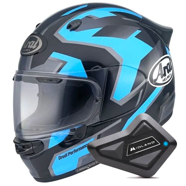 Integrale Arai Quantic Robotic Blue + Kit Bluetooth BT Mini