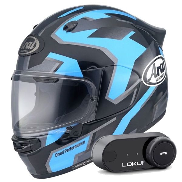 Integrale Arai Quantic Robotic Blue + Kit Bluetooth Lokui K30