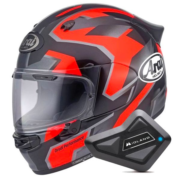 Integrale Arai Quantic Robotic Red + Kit Bluetooth BT Mini