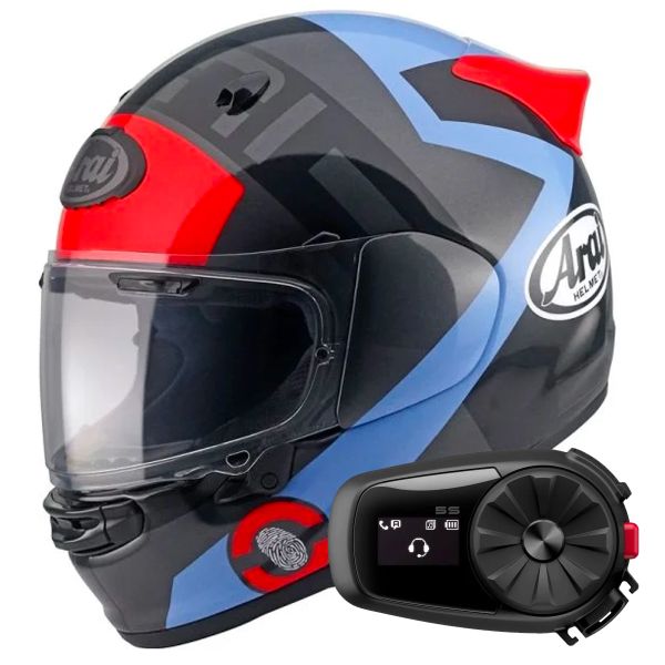 Integrale Arai Quantic Space Blue + Kit Bluetooth 5S Solo