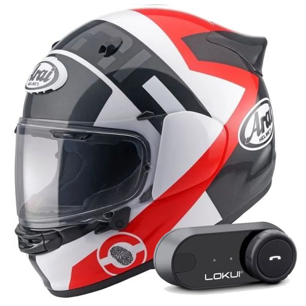Integrale Arai Quantic Space Red + Kit Bluetooth Lokui K30
