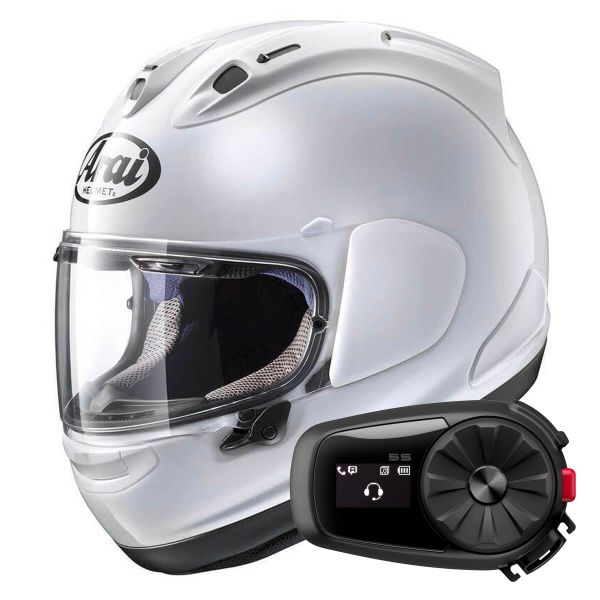 Integrale Arai RX-7V Evo Diamond White + Kit Bluetooth 5S Solo Integrale Arai RX-7V Evo Diamond White + Kit Bluetooth 5S Solo
