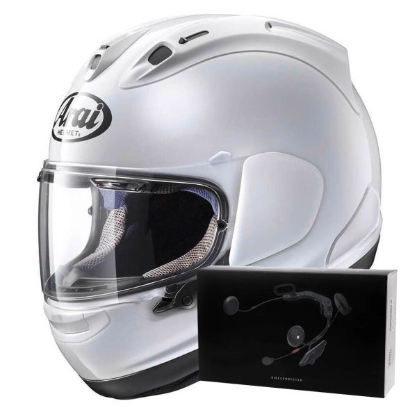 Integrale Arai RX-7V Evo Diamond White + Kit bluetooth ACS10