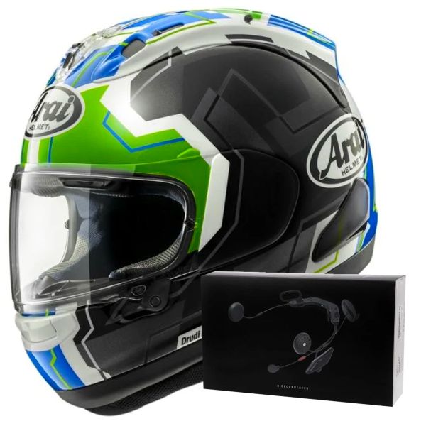 Integrale Arai RX-7V Evo JR65 Green + Kit bluetooth ACS10