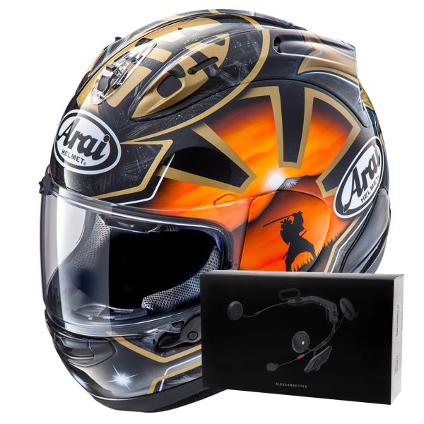 Integrale Arai RX-7V Evo Pedrosa Spirit Gold + Kit bluetooth ACS10
