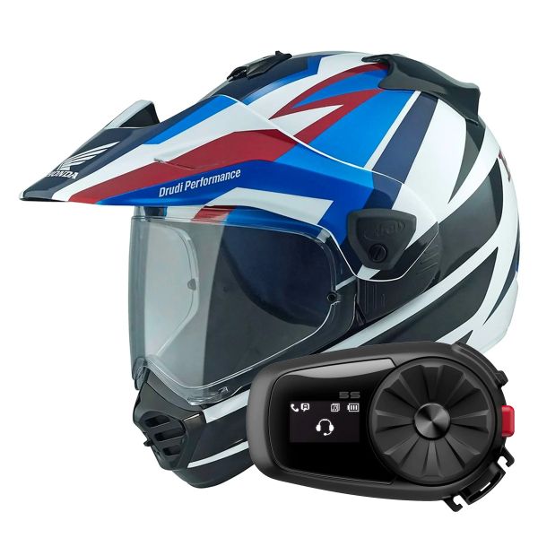 Integrale Arai Tour-X5 Africa Twin Blue White Black + Kit Bluetooth 5S Solo