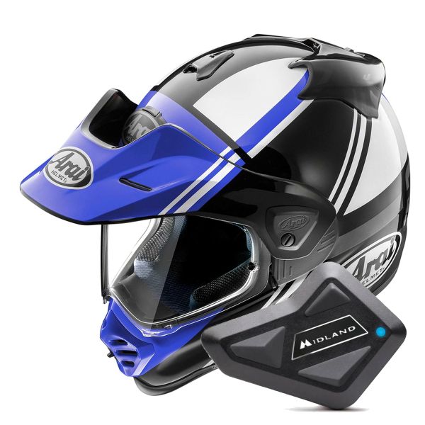 Integrale Arai Tour-X5 Cosmic Blue White Black + Kit Bluetooth BT Mini