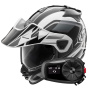 Casque Integrale Arai Tour-X5 Discovery White Grey Black + Kit Bluetooth 5S Solo