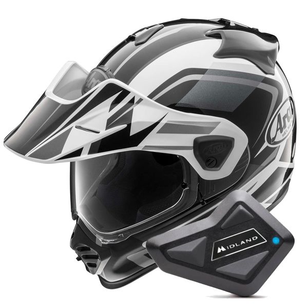 Integrale Arai Tour-X5 Discovery White Grey Black + Kit Bluetooth BT Mini