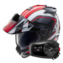 Casque Integrale Arai Tour-X5 Discovery White Red Black + Kit Bluetooth 5S Solo