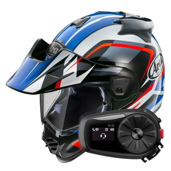 Integrale Arai Tour-X5 Discovery White Red Blue + Kit Bluetooth 5S Solo