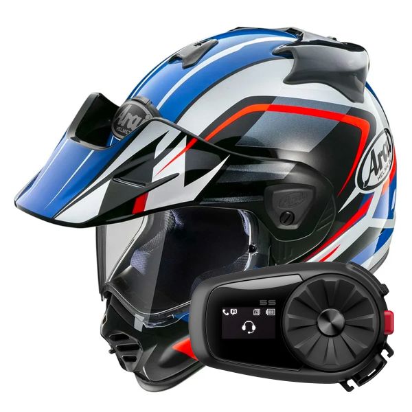Integrale Arai Tour-X5 Discovery White Red Blue + Kit Bluetooth 5S Solo Integrale Arai Tour-X5 Discovery White Red Blue + Kit Bluetooth 5S Solo
