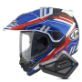 Casque Integrale Arai Tour-X5 Trail Blue White Red + Kit Bluetooth BT Mini