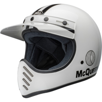 Integrale Bell Moto-3 Steve Mcqueen Stripes White Black