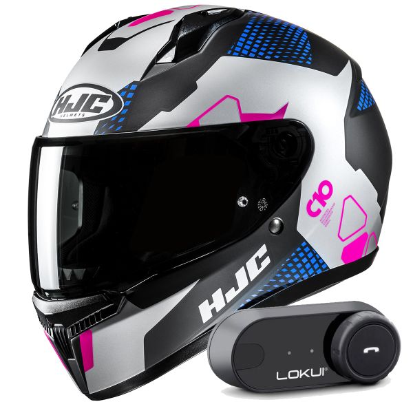 Integrale HJC C10 Aspa MC28SF + Kit Bluetooth Lokui K30