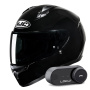 Casque Integrale HJC C10 Black + Kit Bluetooth Lokui K30