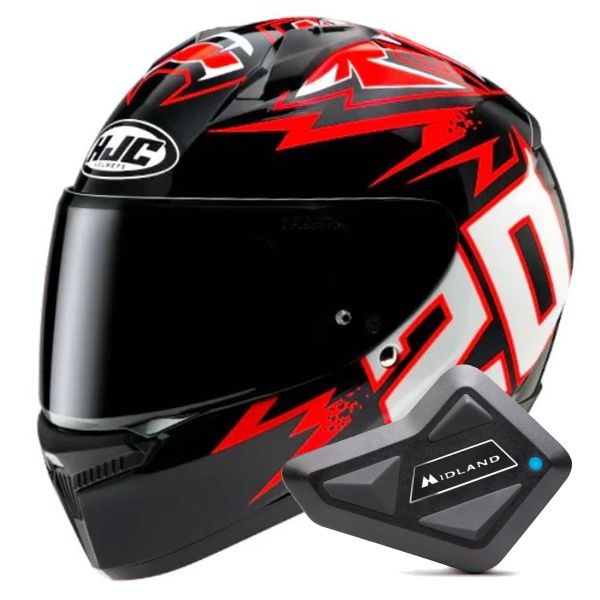 Integrale HJC C10 Diablo Mask Quartararo + Kit Bluetooth BT Mini Integrale HJC C10 Diablo Mask Quartararo + Kit Bluetooth BT Mini