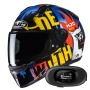Casque Integrale HJC C10 Fop MC23 + Kit bluetooth 5R Lite