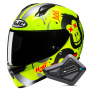 Casque Integrale HJC C10 Geti MC3HSF + Kit Bluetooth BT Mini