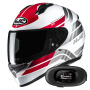 Casque Integrale HJC C10 Hiper MC1 + Kit bluetooth 5R Lite Solo