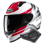 Casque Integrale HJC C10 Hiper MC1 + Kit Bluetooth BT Mini