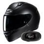 Casque Integrale HJC C10 Semi Flat Black + Kit bluetooth 5R Lite