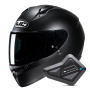 Casque Integrale HJC C10 Semi Flat Black + Kit Bluetooth BT Mini