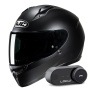 Casque Integrale HJC C10 Semi Flat Black + Kit Bluetooth Lokui K30