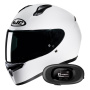 Casque Integrale HJC C10 White + Kit bluetooth 5R Lite