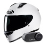 Casque Integrale HJC C10 White + Kit Bluetooth Lokui K30