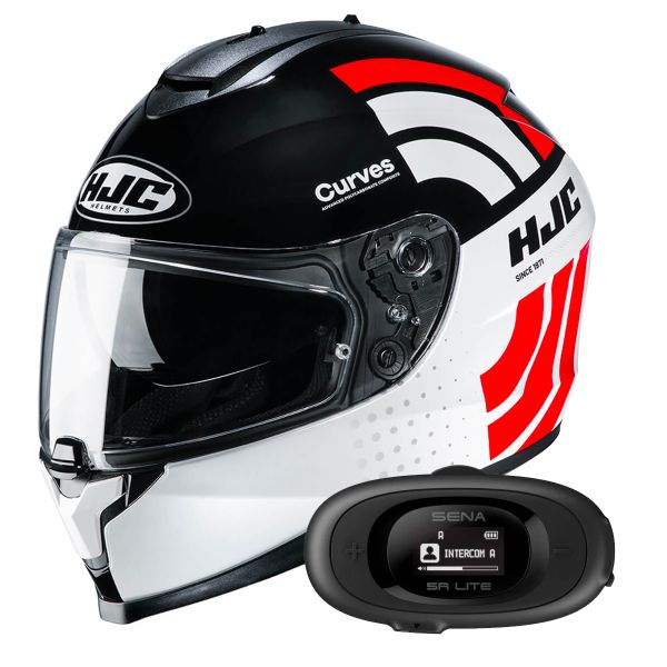 Pack Casco Moto Kit Bluetooth HJC C70 Curves MC1 Kit
