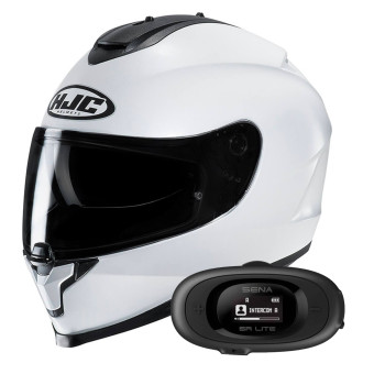 Integrale HJC C70 Pearl White + Kit bluetooth 5R Lite