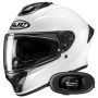 Casque Integrale HJC C71 Pearl White + Kit bluetooth 5R Lite Solo