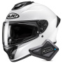 Casque Integrale HJC C71 Pearl White + Kit Bluetooth BT Mini