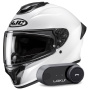 Casque Integrale HJC C71 Pearl White + Kit Bluetooth Lokui K30