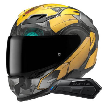 Casque Integrale HJC F71 Bumblebee Hasbro MC3SF + Kit Bluetooth Smart 11B