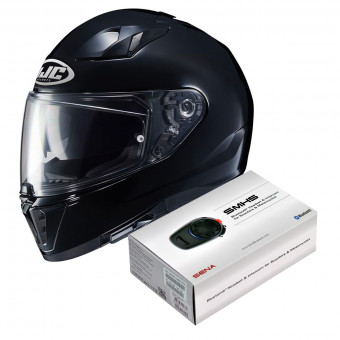 Integrale HJC i70 Metal Black + Kit Bluetooth Sena SMH5 Solo