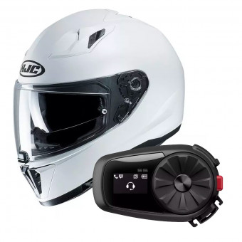 Integrale HJC i70 Pearl White + Kit Bluetooth Sena 5S Solo