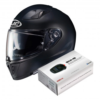Integrale HJC i70 Semi Flat Black + Kit Bluetooth Sena SMH5 Solo