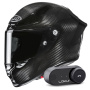 Casque Integrale HJC RPHA 1 V2 Carbon Black + Kit Bluetooth Lokui K30