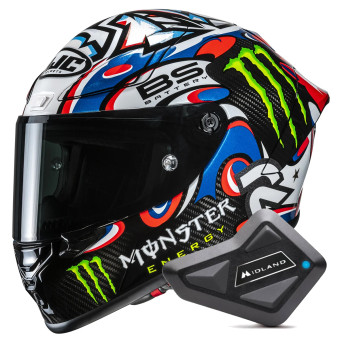 Integrale HJC RPHA 1 V2 Carbon Quartararo Le Mans 3 MC25 + Kit Bluetooth BT Mini