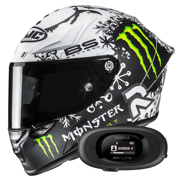 Integrale HJC RPHA 1 V2 Carbon Snow Diablo MC10SF + Kit bluetooth 5R Lite